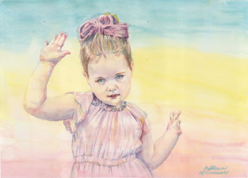 watercolor of little girl